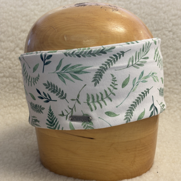  Dámska čelenka modrá s potlačou listu a papradia