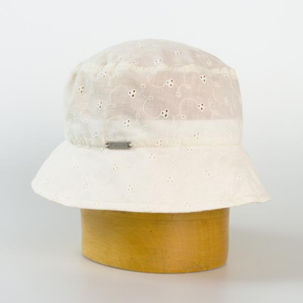 Dámsky klobúk s rovnou hlavou madeira smetana
