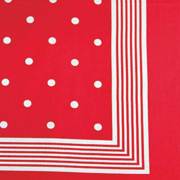 Dámska šatka 70x70 100% bavlna bodka červená