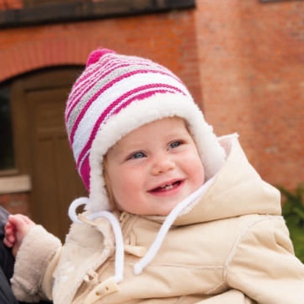 Detská zimná čiapka s podšívkou na zaväzovanie
