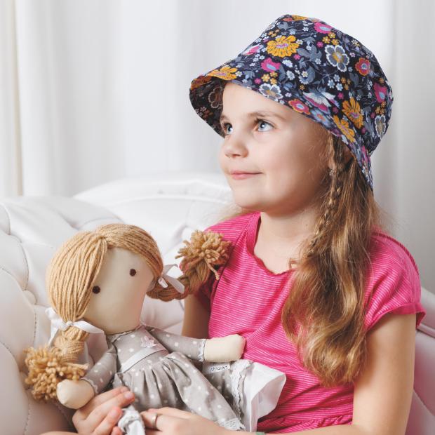 Detský bavlnený klobúk s potlačou kvetín