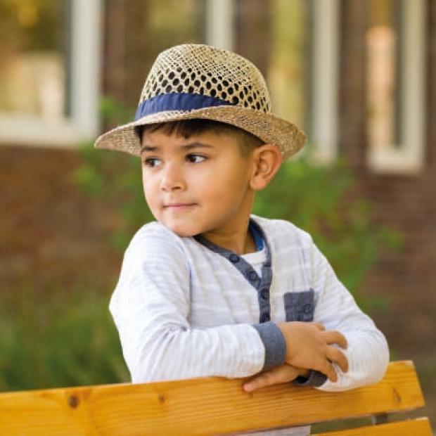 Detský klobúk MT zdobený rypsovou stuhou