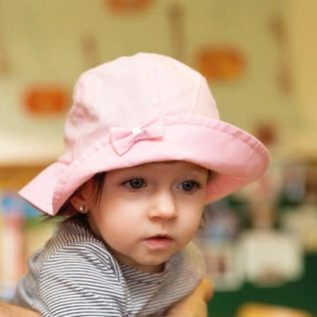 Dievčenské bavlnený klobúk zdobený mašľou