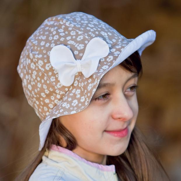 HUGO dievčenské bavlnený klobúčik s mašľou