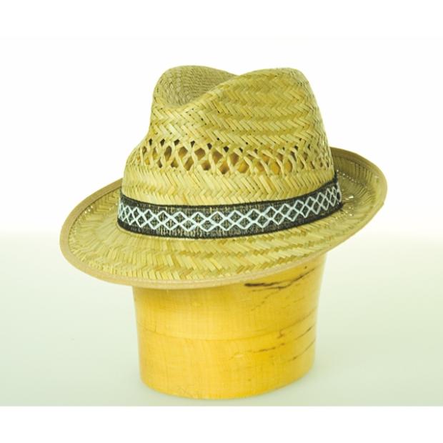 Pánsky slamený klobúk s malou krempou