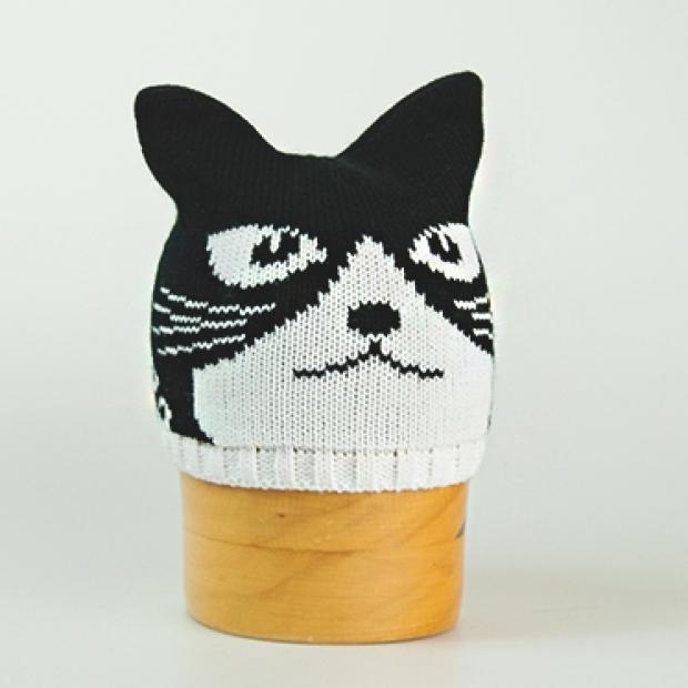 Pletená čiapka štýl mačka