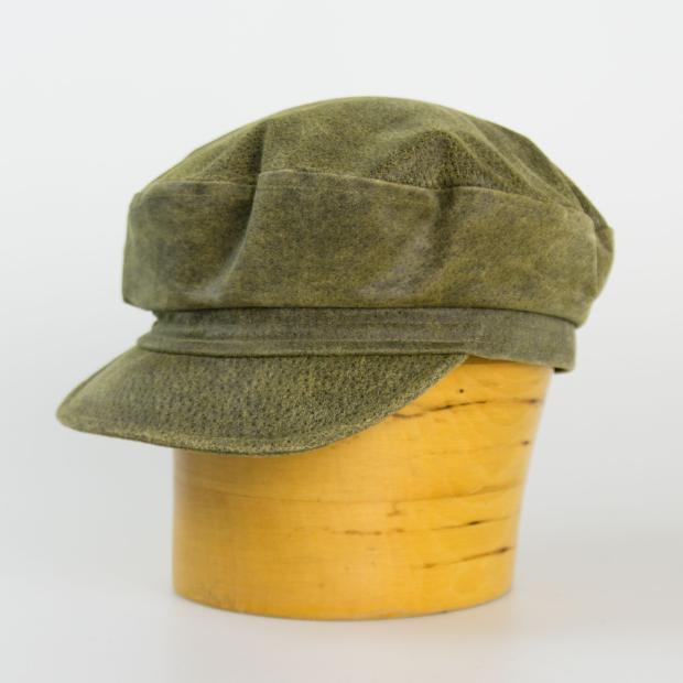 Unisex kožená čiapka s baretovou hlavou